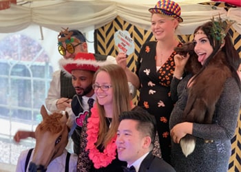 Members of staff at an Awards Ceremony in Nottingham posing for the photo booth